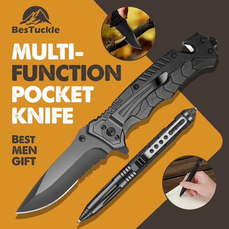 BesTuckle Gifts for Men Him Dad, Survival Kit and Equipment 25 Pcs, Valentines Gifts for him, Christmas Stocking Stuffers,Camping Essentials, Survival Gear, Cool Gadgets for Men - Image 2